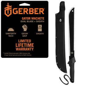 Gerber Gator Machete with 18 inch plain-edge blade for precise camping cuts