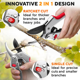 GEROSSI 8-inch anvil pruners offer robust construction for professional results