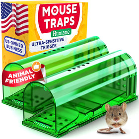 GEROSSI humane mouse trap set-up for quick catch-and-release indoors.