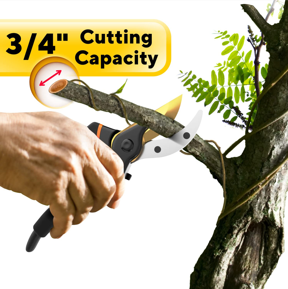 GEROSSI pruning shears ergonomic grip for comfortable longer use
