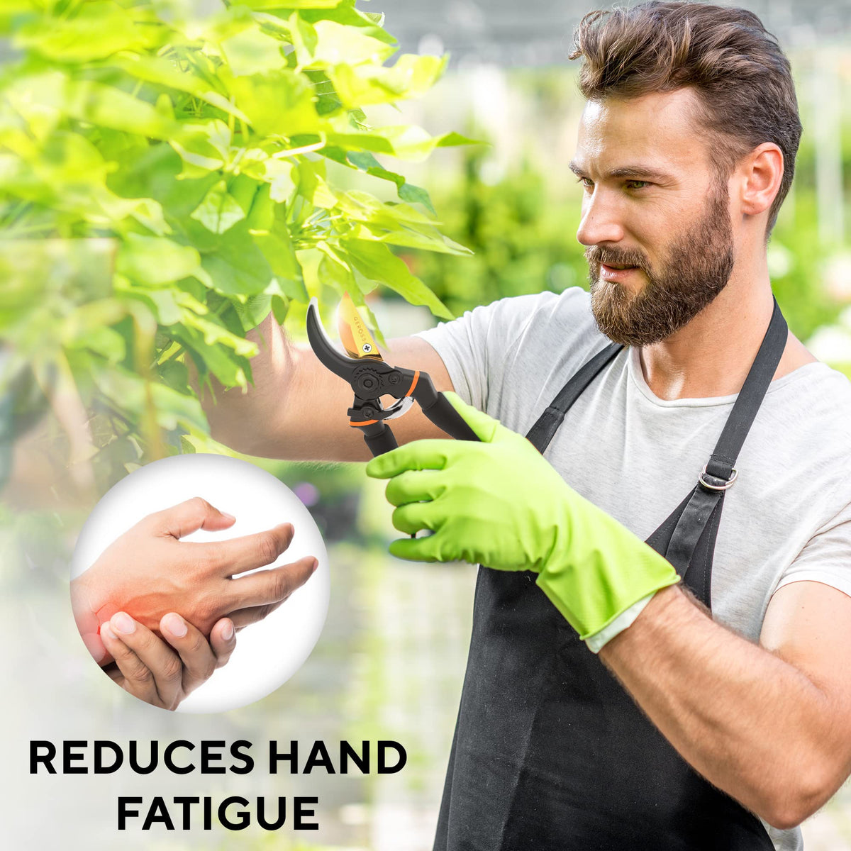 GEROSSI pruning shears cutting rose branches and shrubs cleanly