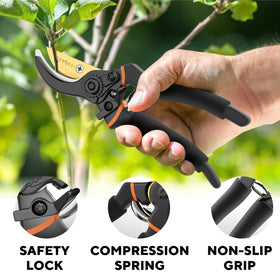 GEROSSI pruning shears safety lock for one-handed operation
