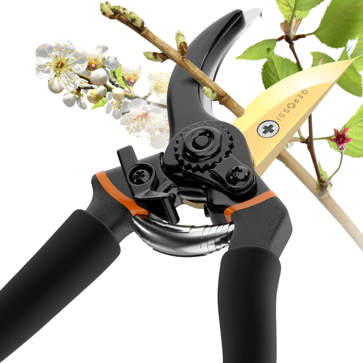GEROSSI pruning shears compression spring auto opens for easy pruning