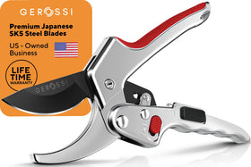 GEROSSI ratchet pruning shears with ergonomic handle for comfortable all-day pruning