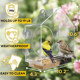 GEROSSI removable seed tray with drainage keeps feed dry.