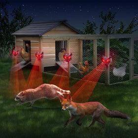 GEROSSI Solar Nocturnal Animal Repeller back view shows weatherproof housing for outdoor use