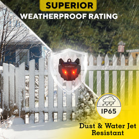 GEROSSI Solar Nocturnal Animal Repeller in action shows 4 Hz flash deterring wildlife
