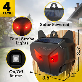 GEROSSI Solar Nocturnal Animal Repeller solar panel charging in daylight for continuous power