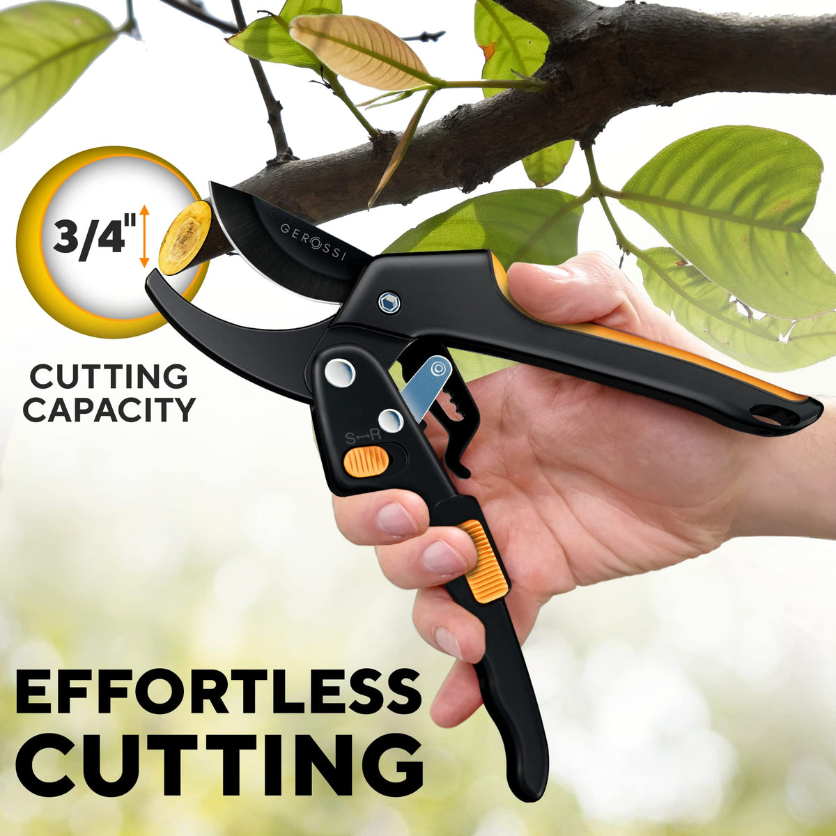GEROSSI ultra-sharp SK5 blade delivering precise cuts in any garden.