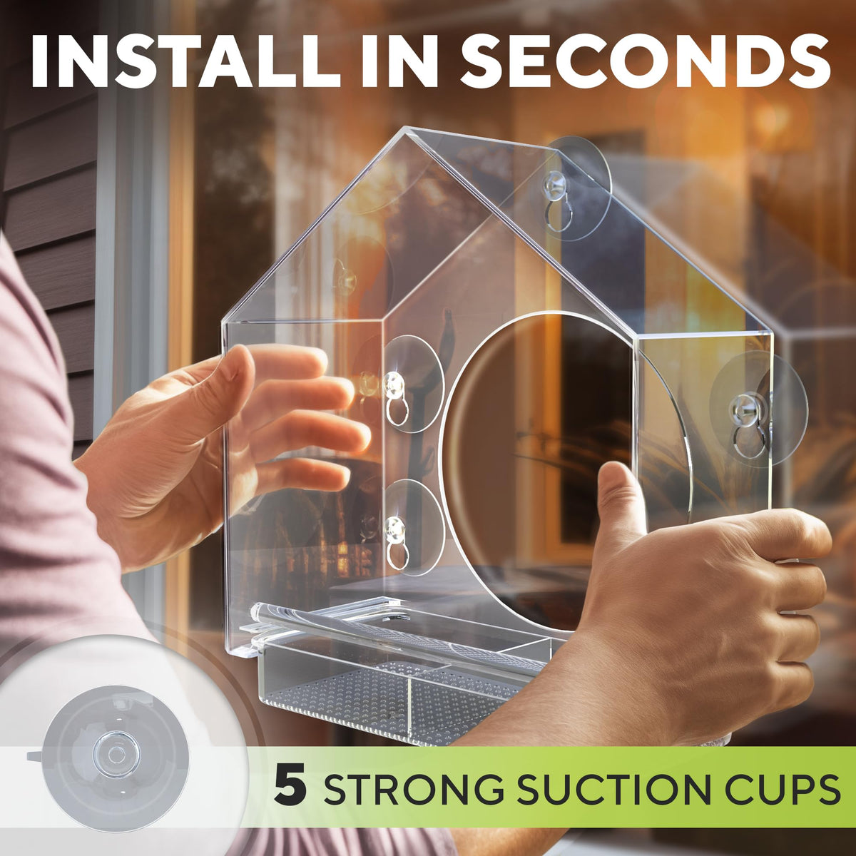 GEROSSI window feeder ships preassembled for quick, hassle-free setup.