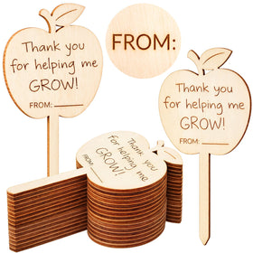 Gerrii apple-shaped plant tag front engraving for garden gifts and plants.