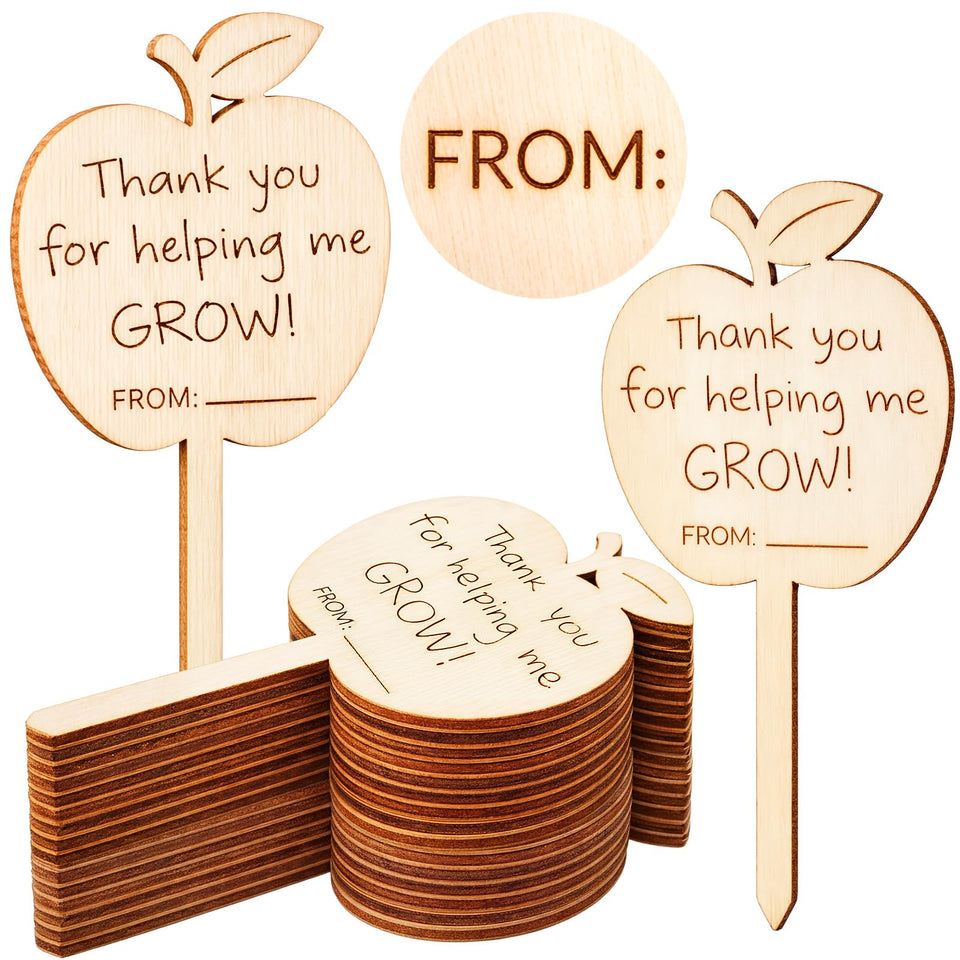 Gerrii apple-shaped plant tag front engraving for garden gifts and plants.