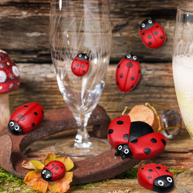 Gerrii Ladybug Yard Decor Collection enhances planters and borders.
