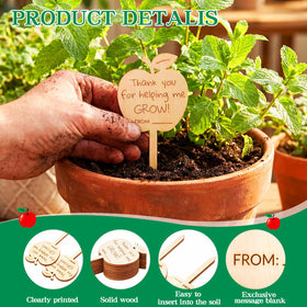 Gerrii natural wood labels fit small pots and herbs.