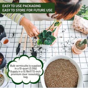 Gerta vermiculite top dressing improves moisture balance for seedlings and potted plants.