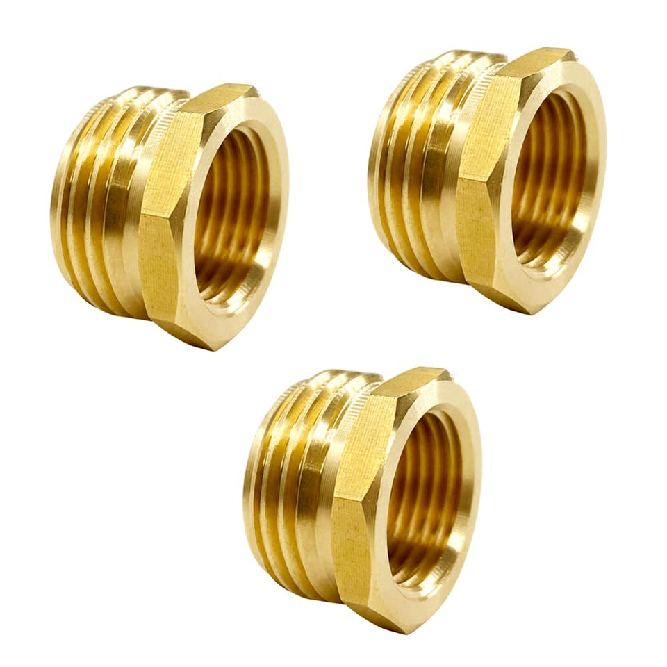 GESHATEN 3/4 GHT to 1/2 NPT brass connector for secure hose fit