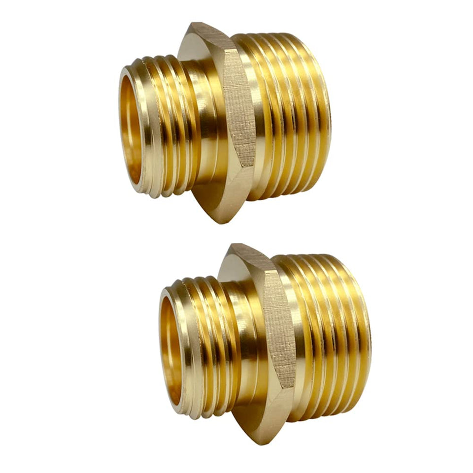 GESHATEN 3-4 GHT to 1 NPT connector for sturdy hose fittings in outdoor use.