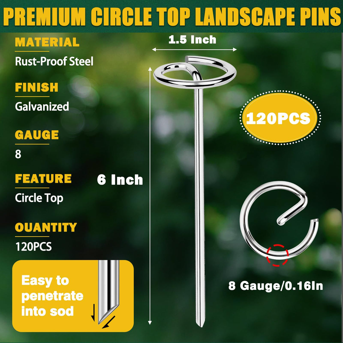 GESTONE 6-inch stake anchors large areas of fabric securely.