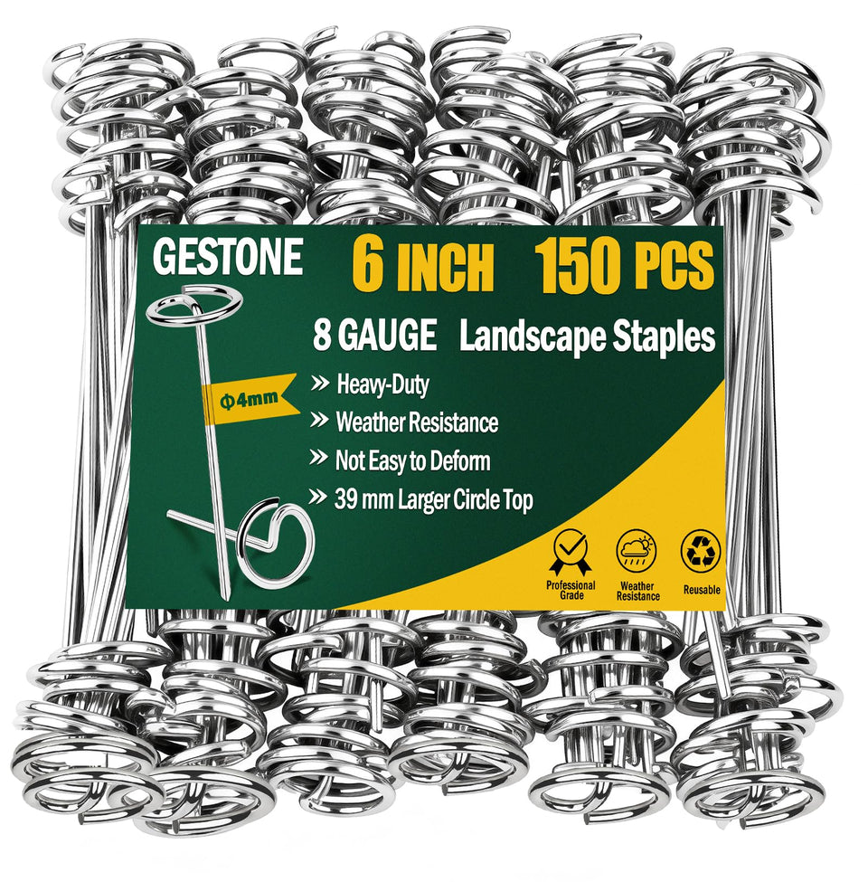 GESTONE 8GA landscape staple circle top anchors weed barrier for wind protection