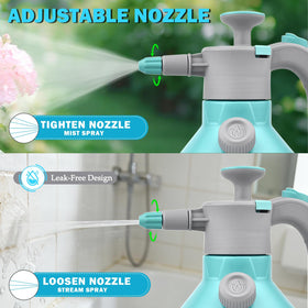 GESTONE Garden Hand Pump Sprayer extended wand for reaching under leaves.