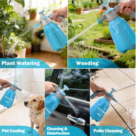 GESTONE sprayer for fertilizing provides even coverage across garden beds.