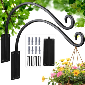 Gestone heavy-duty 12-inch plant hanger bracket supports outdoor baskets up to 50 lbs.