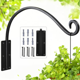 GESTONE heavy-duty 16-inch plant hanger bracket for outdoor use, supports baskets up to 60 lbs.