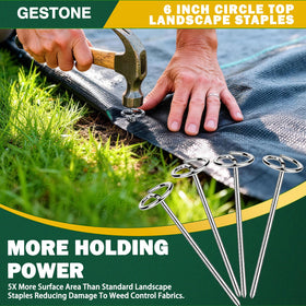 GESTONE removal-hook stake simplifies fabric removal.