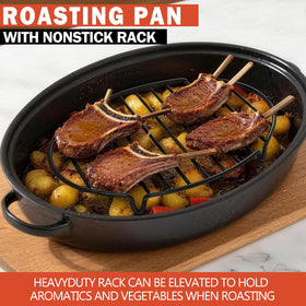 Gestone roasting rack with elevated feet for better air flow
