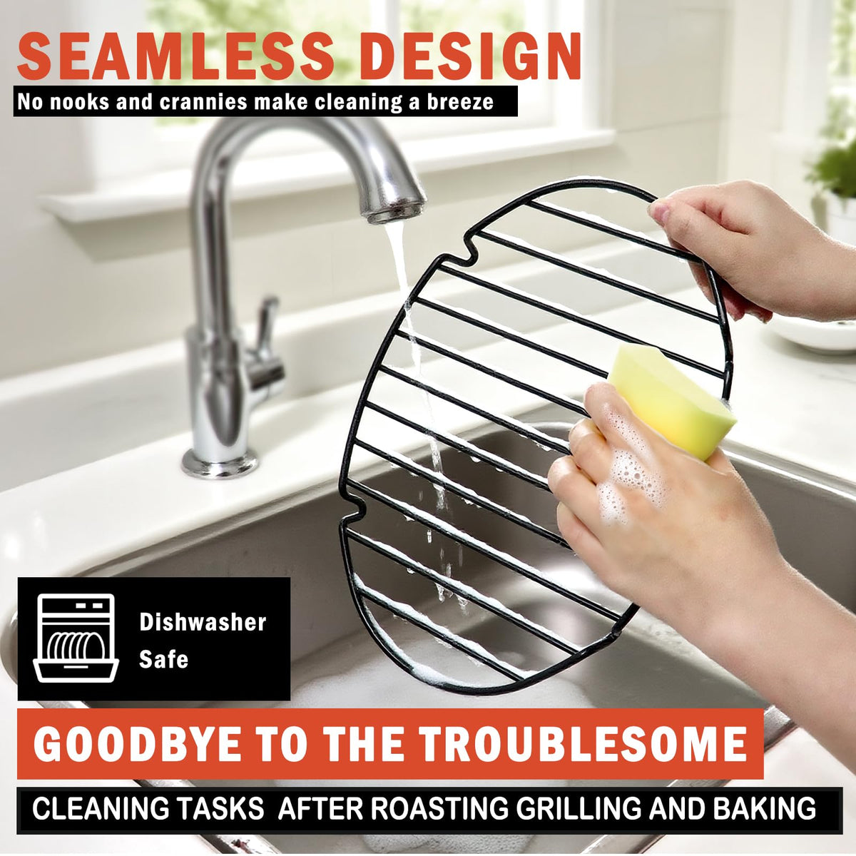 Gestone roasting rack dishwasher-safe for quick cleaning