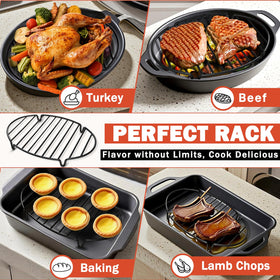 Gestone roasting rack durable heavy-duty construction