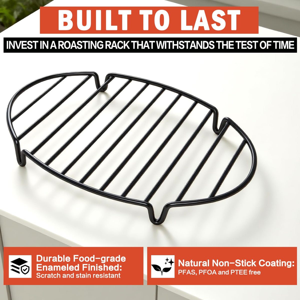 Gestone roasting rack gift-ready with helpful support