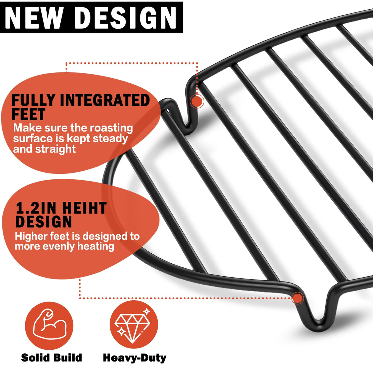 Gestone roasting rack wide pan compatibility for large pans