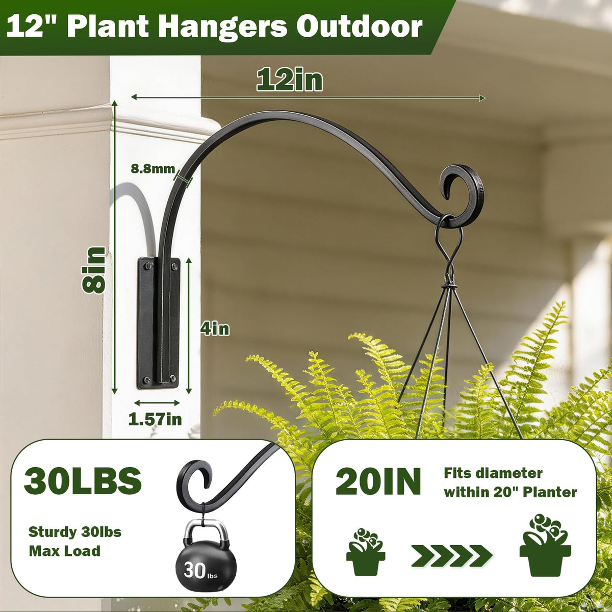 Gestone rust-proof coating protects hooks against rain and sun.