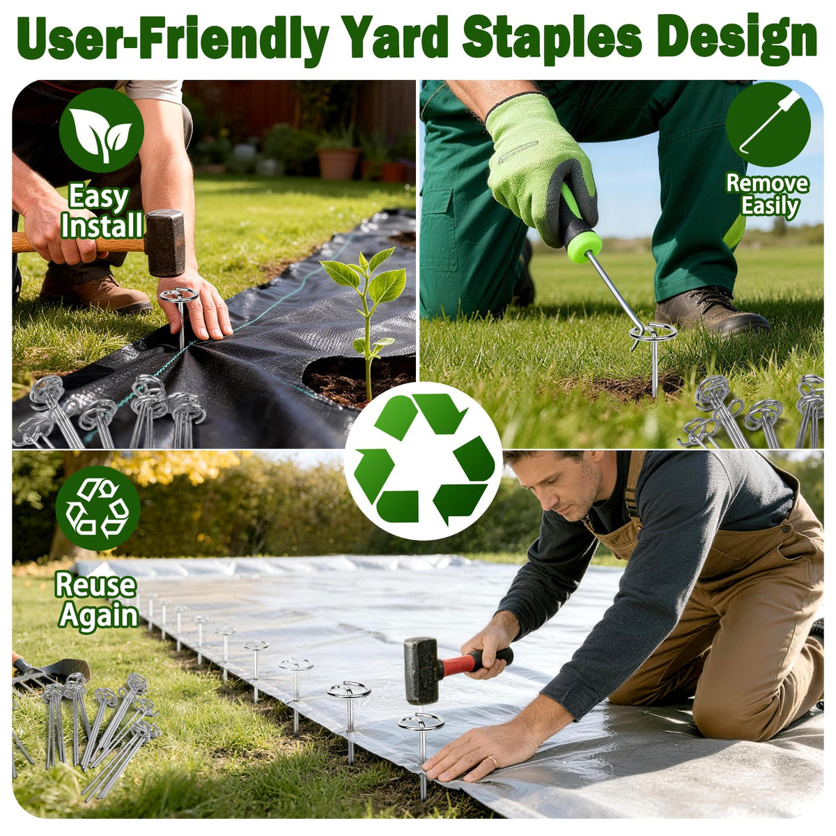 GESTONE rust-proof galvanized steel stake handles harsh weather.
