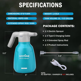 GESTONE versatile sprayer used indoors and outdoors for plants and cleaning.