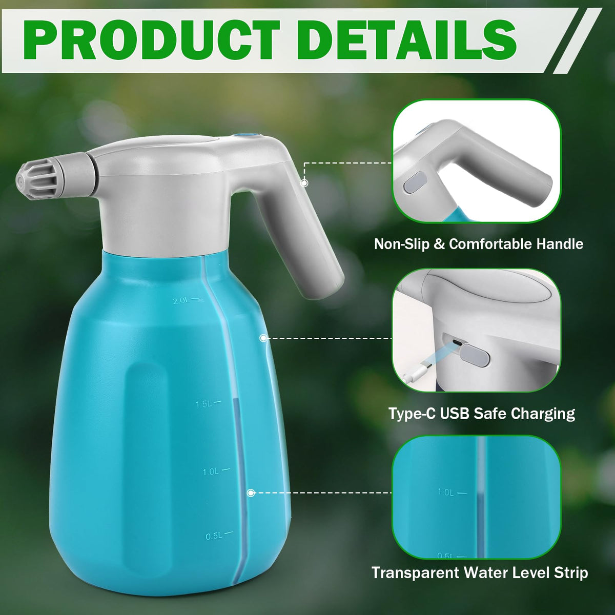GESTONE transparent fluid level window to monitor remaining solution.
