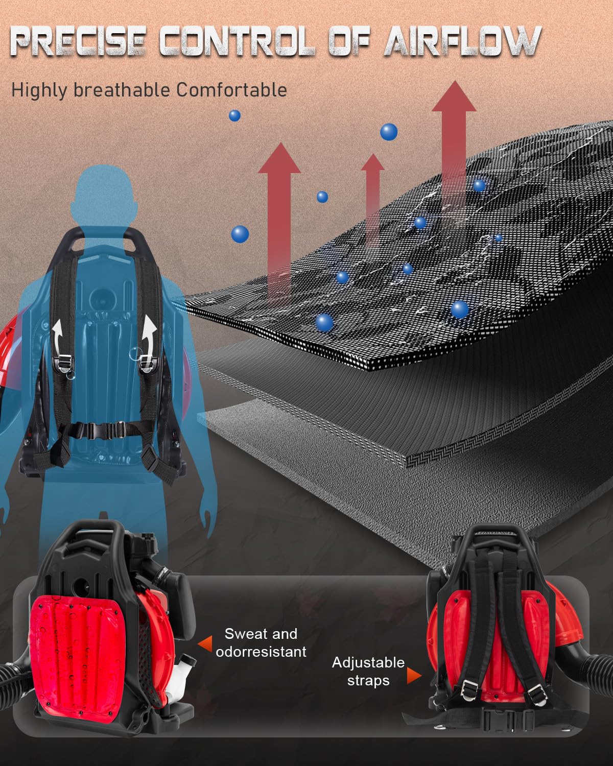 Getell comfort system provides cooling ventilation and reduced vibration for all-day wear.