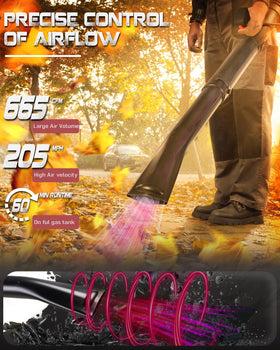 Getell leaf blower with 1.7 L tank for longer operation in the field.