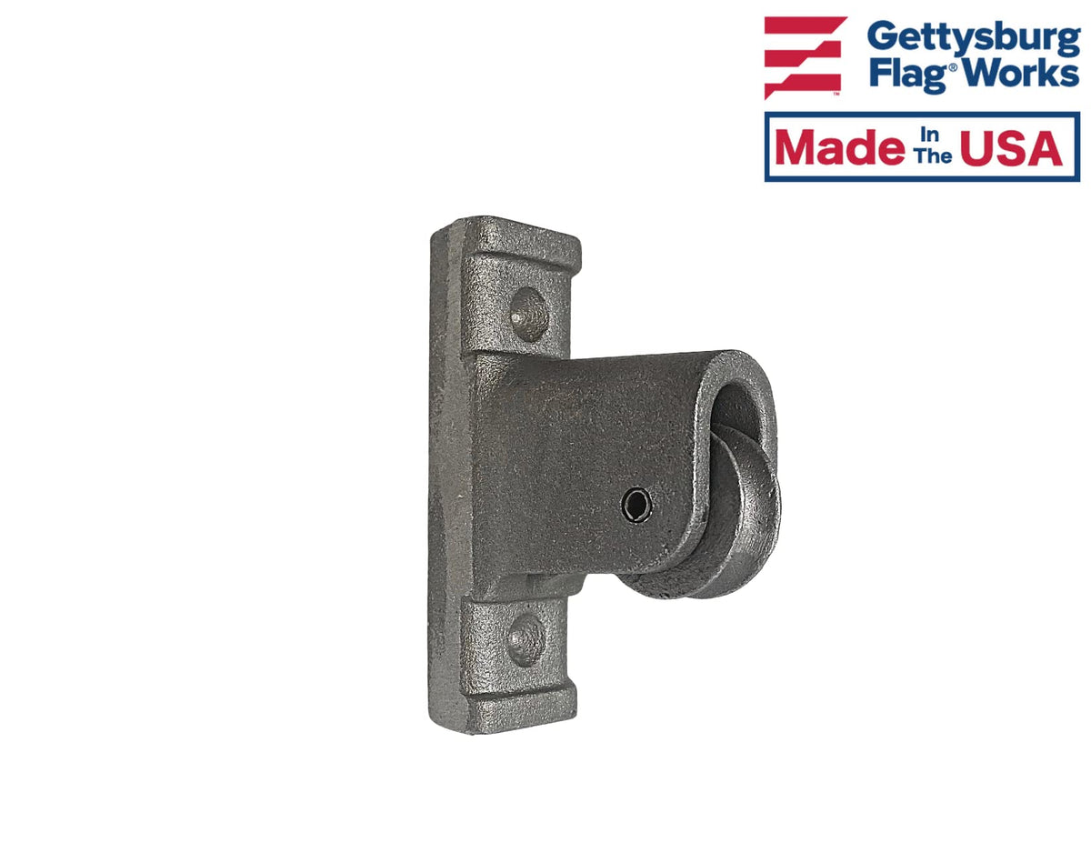Gettysburg Flag Works aluminum pulley supports up to 5/16 inch halyard for flexible mounting