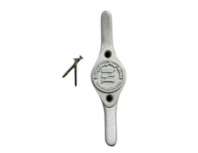Gettysburg Flag Works 9-inch aluminum flagpole cleat on display, durable grip for secure flag mounting