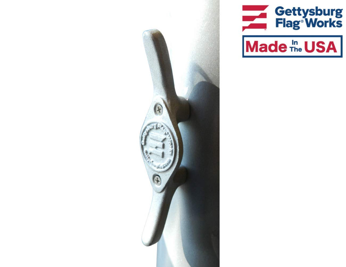 Gettysburg Flag Works hole spacing close-up shows precise 2.875-inch centers for versatile poles
