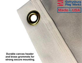 Gettysburg Flag Works marine-grade nylon flag resists sun and spray.