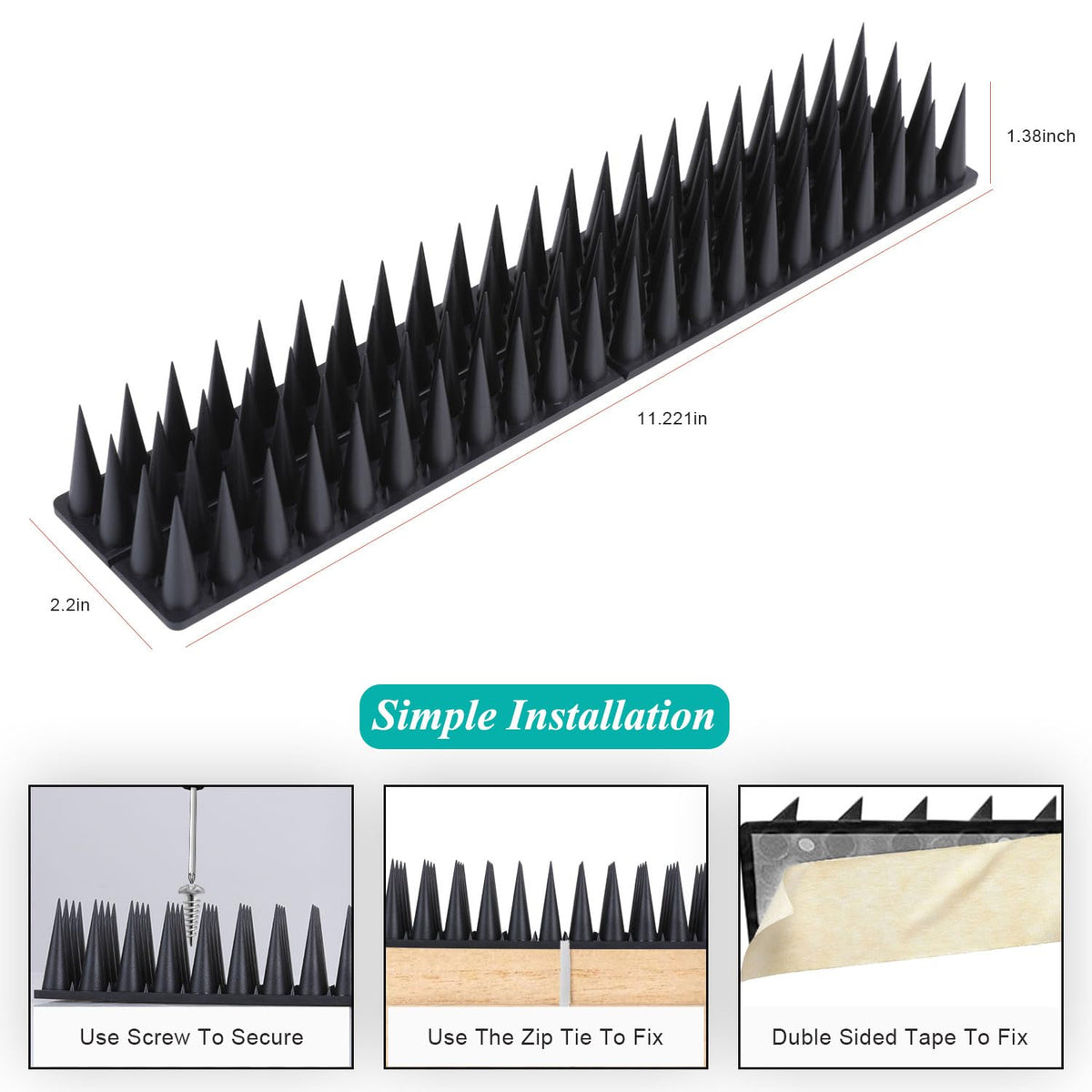 Geulieby spikes deter birds and raccoons on fences or balconies.