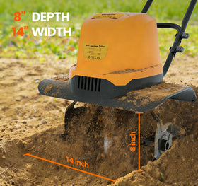 Gewol lightweight tiller at 17.6 pounds for easy maneuvering.