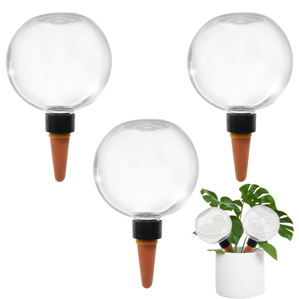 GEWOSI 3-pack self-watering globes with 17.5 oz capacity for hands-free hydration