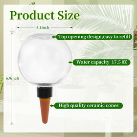GEWOSI 500ml-capacity globe extends hydration for thriving houseplants