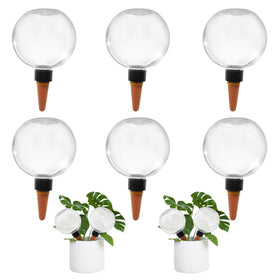 GEWOSI 6-pack self-watering globes for indoor plants maintain consistent moisture for healthy growth