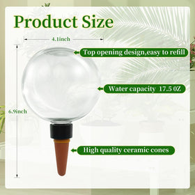 GEWOSI self-watering globe in a pot shows effortless plant care with gradual hydration.