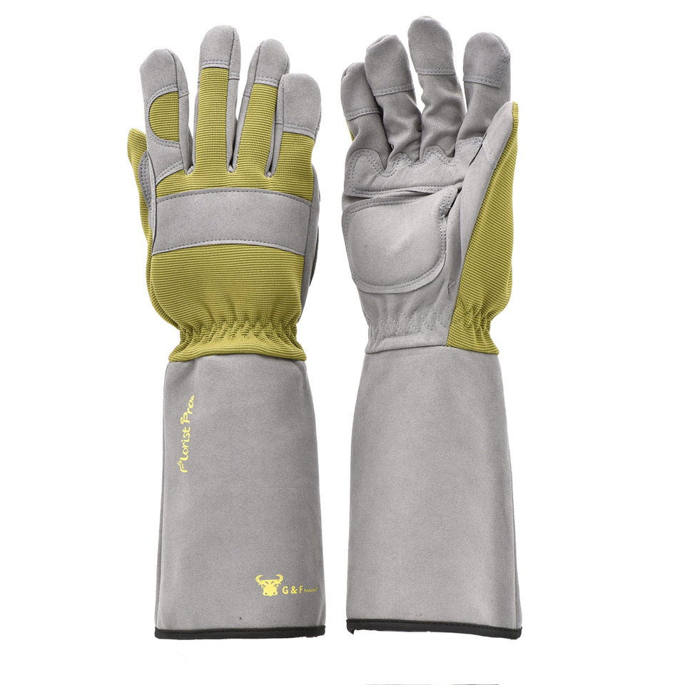 G & F Products 2431L Florist Pro gloves side view for thorny roses pruning